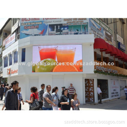 Outdoor Full Color LED Display Sign, Installed in Building Wall for Outdoor Advertising Use